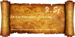 Unterberger Szilas névjegykártya